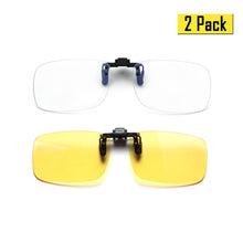 将图片加载到图库查看器，2 Pack Blue Light Filter Clip On Computer Glasses 8099H44 Clip On Computer Glasses cyxus